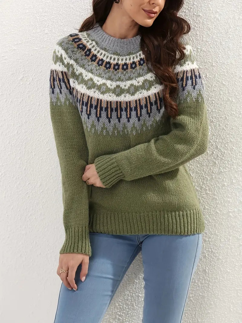 Freya™ | Stilfuld mønstret sweater til kvinder