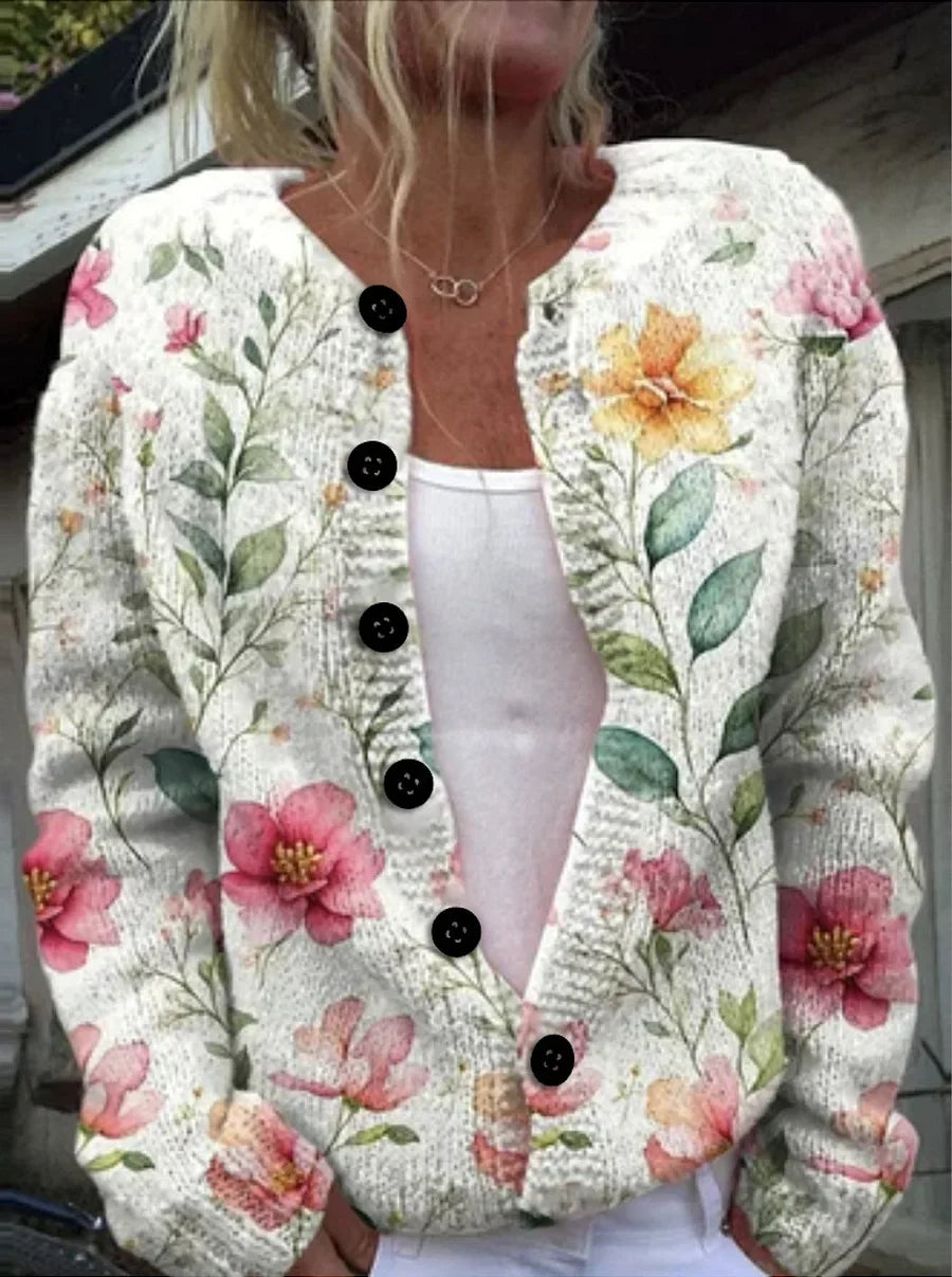 Freya™ | Kvinde Blomsterknap Sweater