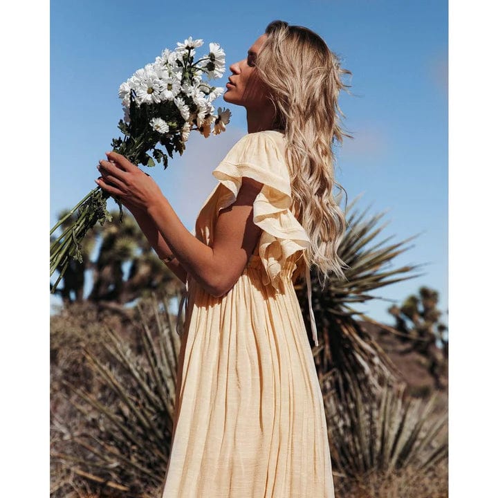 Alva | Maxi Ibiza Kjole i Creme