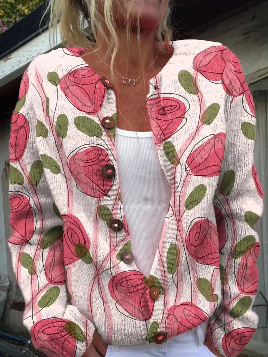 Freya™ | Kvinde Blomsterknap Sweater