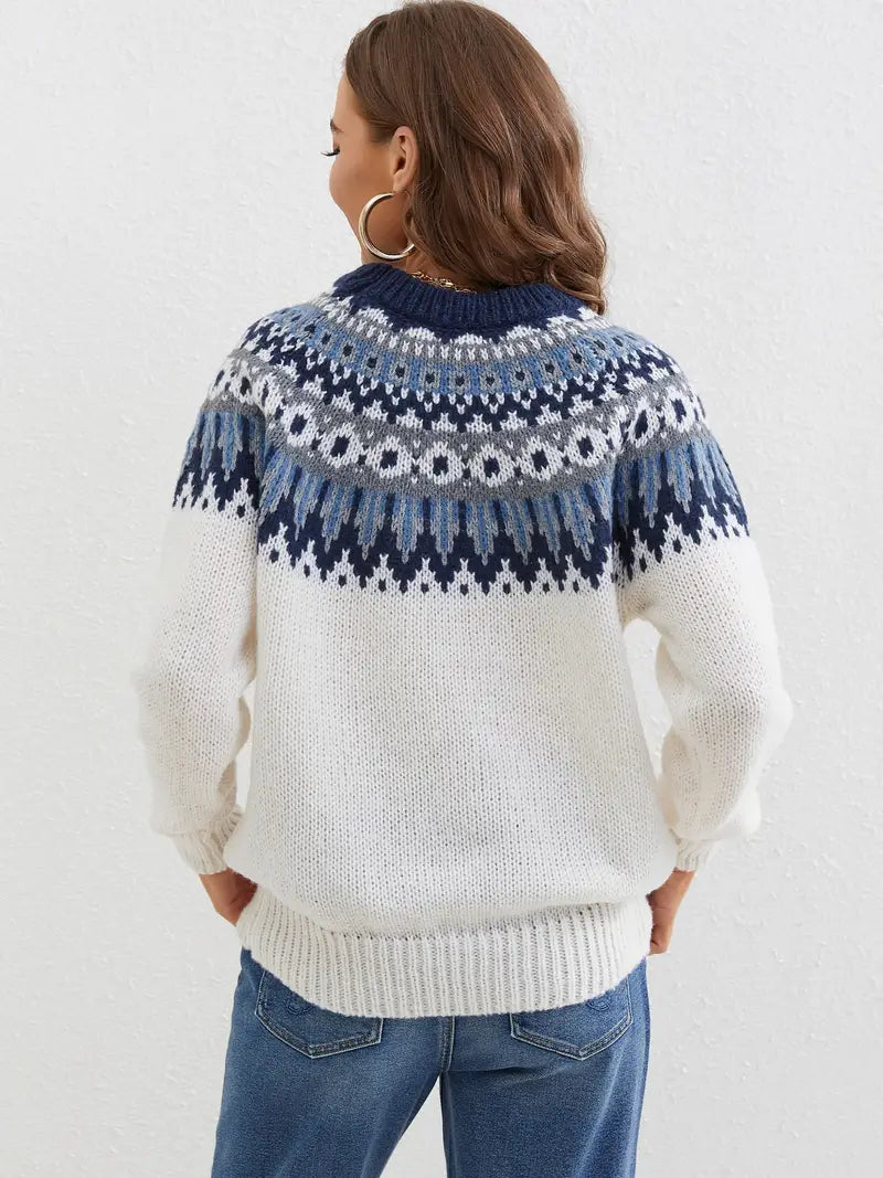 Freya™ | Stilfuld mønstret sweater til kvinder