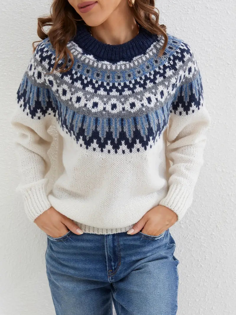 Freya™ | Stilfuld mønstret sweater til kvinder