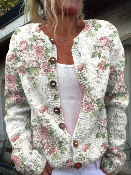 Freya™ | Kvinde Blomsterknap Sweater