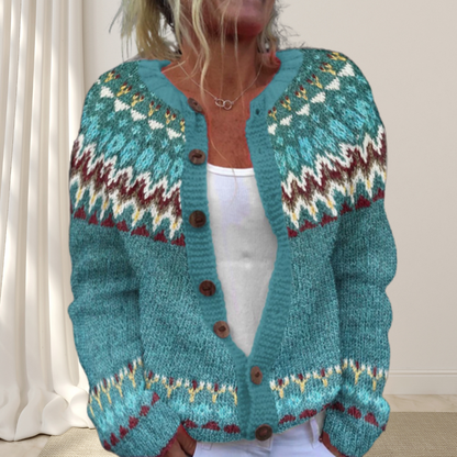 Freya™ | Løsstrikket Chic Cardigan med Mønster