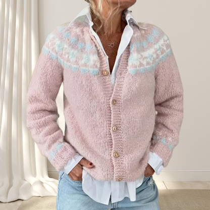 Freya™ | Løsstrikket Chic Cardigan med Mønster