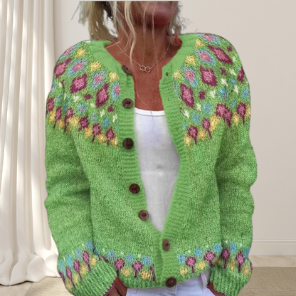 Freya™ | Løsstrikket Chic Cardigan med Mønster