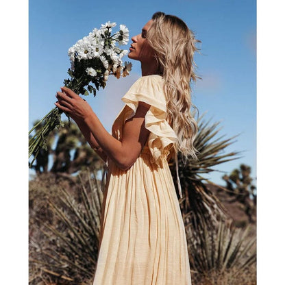 Alva | Maxi Ibiza Kjole i Creme